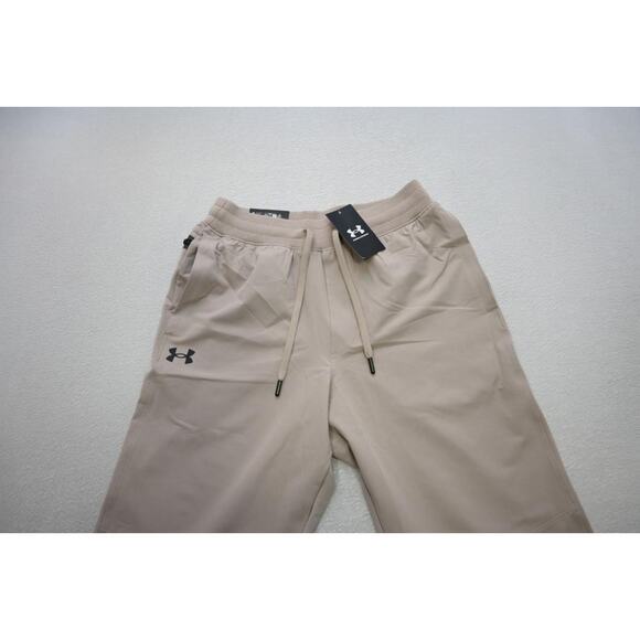 Under Armour Tapered Joggers Sweat Pants Beige W/Pockets Mens Small NWT $100 - Picture 4 of 10
